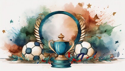 creative border frame of soccer themed concepts background with copy space, sports concepts