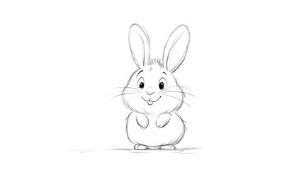 Obraz premium adorable bunny drawing illustration