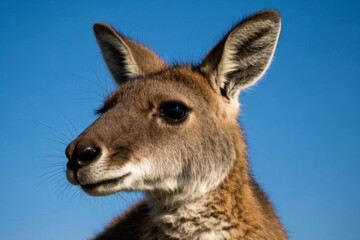 Fototapeta premium there is a kangaroo that is looking at the camera