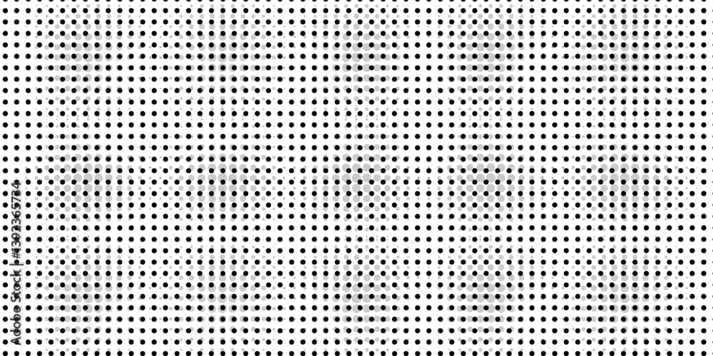 Wall mural seamless large texture of polka black dot pattern on white abstract background with circles. suitabl