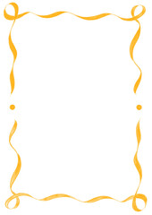 Orange Wavy Ribbon Frame with Dots, wedding menu invitation border, hand drawn baby shower decoration, a4 a5 a6 birthday BBQ pastel party, clown funfair style, bachelorette bachelor vintage retro