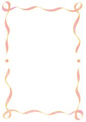 Pink & Orange Wavy Ribbon Frame with Dots, wedding menu invitation border, hand drawn baby shower decoration, a4 birthday pastel party, clown funfair style, bachelorette bachelor vintage retro