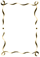 Black & Orange Wavy Ribbon Frame with Dots, wedding menu invitation border, hand drawn baby shower decoration, a4 birthday bbq summer party, clown funfair style, bachelorette bachelor vintage retro