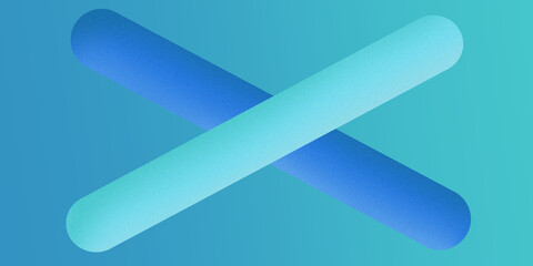 Turquoise, blue cross on monochromatic turquoise and blue background