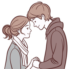Romantic Couple Holding Hands and Gazing. Perfect for: Valentine's Day, anniversary promotions, romantic getaways