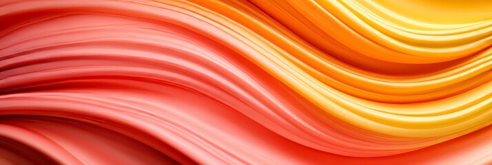 Fototapeta premium Abstract swirl of warm orange yellow and coral tones smooth blended gradient with visual movement 