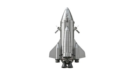 3D Rendered Rocket Spaceship Isolated on White Background