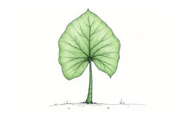 Fototapeta premium Vibrant green leaf growth nature scene digital illustration outdoor environment artistic perspective eco concept