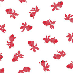 A popular Japanese goldfish that swims gracefully,