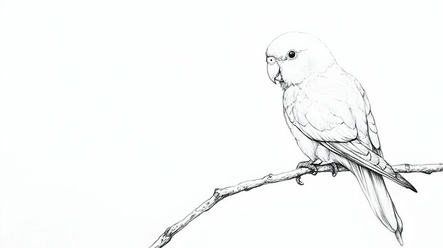 parrotlet drawing illustration
