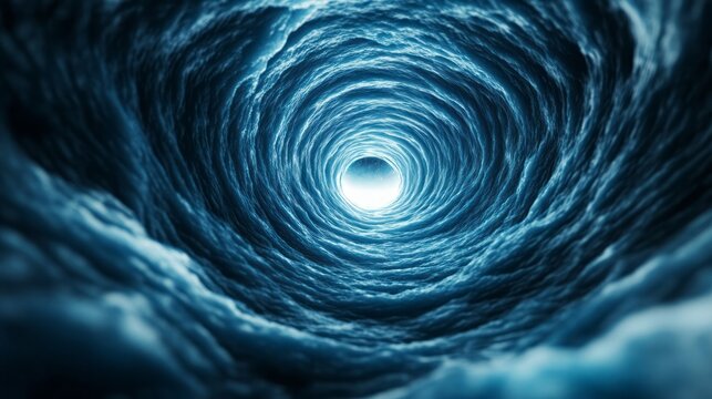 Futuristic spaceship approaching glowing wormhole surrounded by energy waves deep space travel concept 