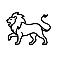 Vector Silhouette of Roaring Lion: Powerful Mane and Dominant Stance