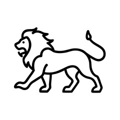 Vector Silhouette of Roaring Lion: Powerful Mane & Commanding Stance