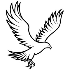 Eagle Soaring Vector Silhouette: Symbolizing Freedom and Strength