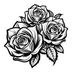 Elegant silhouette Rose Bouquet