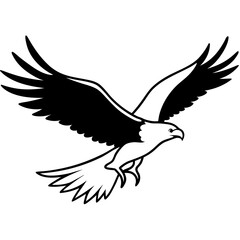 Eagle Soaring Vector Silhouette: Symbolizing Freedom and Strength