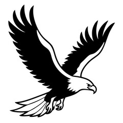 Eagle Soaring Vector Silhouette: Symbolizing Freedom and Strength
