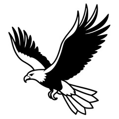Eagle Soaring Vector Silhouette: Symbolizing Freedom and Strength