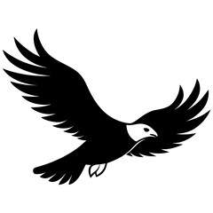 Eagle Soaring Vector Silhouette: Symbolizing Freedom and Strength