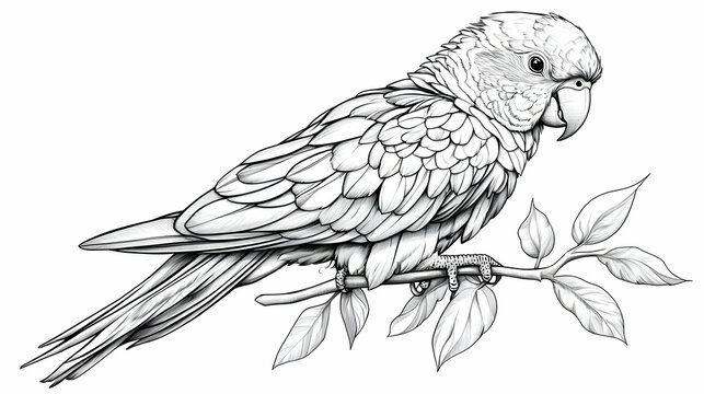 parrot bird drawing illustration