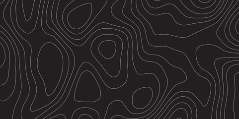 Abstract Luxury Topographic Line Map Design with Wavy Contour Patterns on a Black Background, Ideal for Sophisticated Branding, Modern Web Design, and Elegant Vector Art