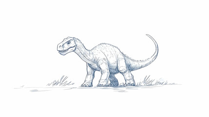 Obraz premium easy dinosaur drawing illustration
