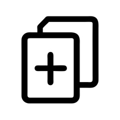 Duplicate Icon with Plus Sign Representing New Copy Icon Design