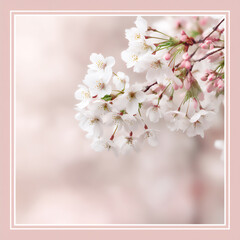 Fototapeta premium a close-up of delicate cherry blossoms in full bloom