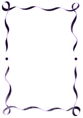 Black & Purple Wavy Ribbon Frame with Dots, wedding menu invitation border, hand drawn baby shower, a4 birthday bbq summer party, clown funfair style, bachelorette bachelor vintage retro