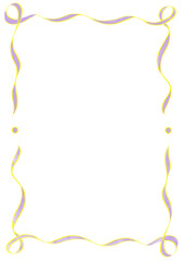 Light Purple & Yellow Wavy Ribbon Frame with Dots, wedding menu invitation border, hand drawn baby shower, a4 birthday lakers bridal party, clown funfair style, bachelorette bachelor vintage retro