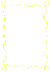 Yellow & White Wavy Ribbon Frame with Dots, wedding menu invitation border, hand drawn baby shower decoration, a4 birthday summer bridal party, clown funfair style, bachelorette bachelor vintage retro