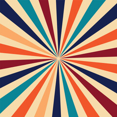  Multicolor retro spiral with vibrant wavy lines in teal, orange, and cream. Ideal for 70s designs, posters, album covers, and psychedelic visuals.