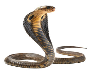 A cobra snake isolated on a transparent background