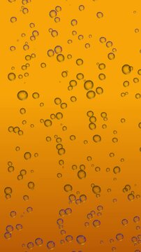 Beer bubbles rising in golden liquid, macro close-up background. High quality 4k footage
