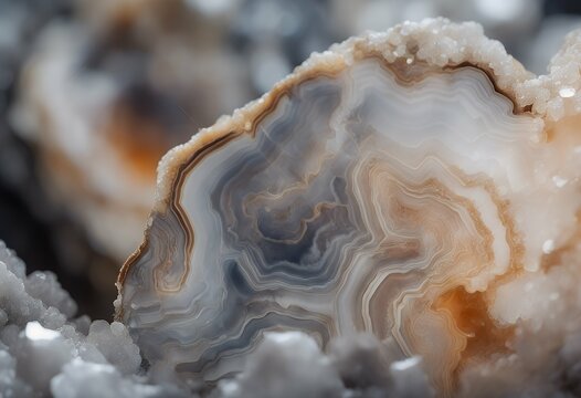 slice light mineral crystal background natural cross surface abstract banded gray agate structure section translucent stone macro closeup amazing luster healing beautiful inside colours layer