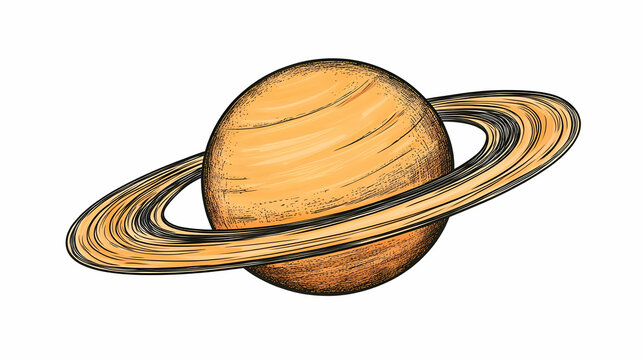 saturn drawing planet illustration