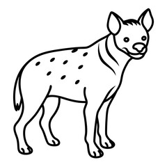 Hyena Silhouette in One-Line Vector Art