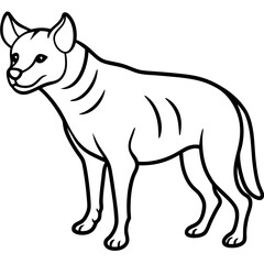 Hyena Silhouette in One-Line Vector Art