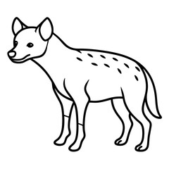 Hyena Silhouette in One-Line Vector Art