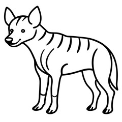 Hyena Silhouette in One-Line Vector Art
