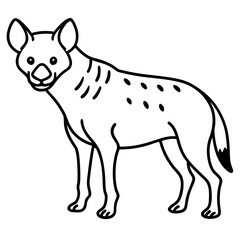 Hyena Silhouette in One-Line Vector Art