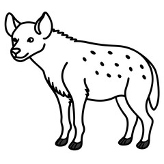 Hyena Silhouette in One-Line Vector Art