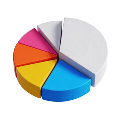  Pie Chart Illustrating Business Analytics  Finance Data  Or Marketing Strategy  On Transparent Background, Generative AI