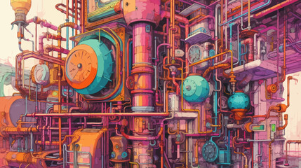 Abstract mechanics illustration 