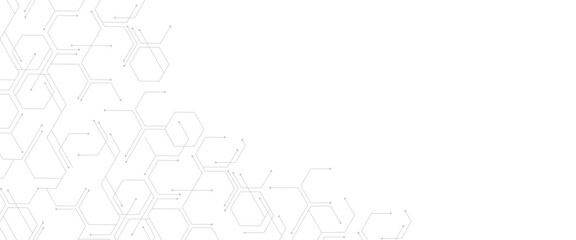 Vector abstract hexagonal geometric science background.