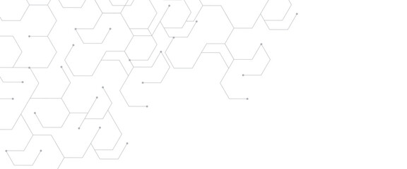 Vector abstract hexagonal geometric science background.