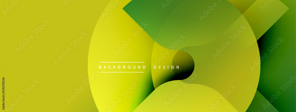 Aufkleber bright green, yellow shapes overlap. smooth gradients create depth. modern design for backgrounds, p