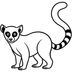 Lemur One-Line Art Simple Vector Illustration
