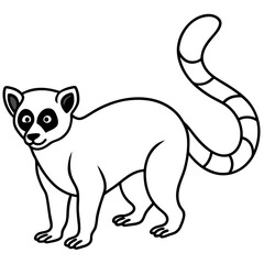 Lemur One-Line Art Simple Vector Illustration