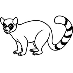 Lemur One-Line Art Simple Vector Illustration
